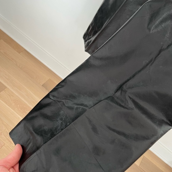 Vintage Montreal Leather Black High-Waist Moto Pants Real Leather Size Small - Picture 6 of 11